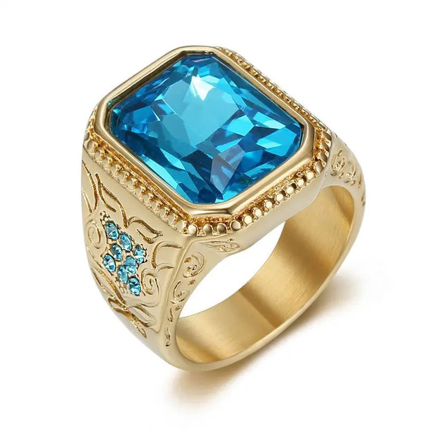 Blue Stone Men Rings